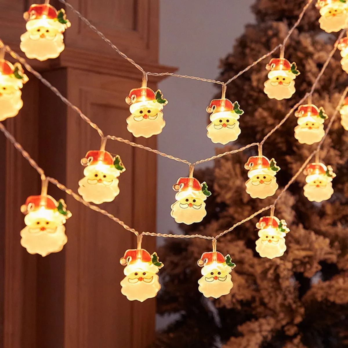 1pc führte Weihnachten Schneemann & Weihnachts baum & Weihnachts mann Lichterketten batterie betriebene Weihnachts fee Atmosphäre hängende Lichter
