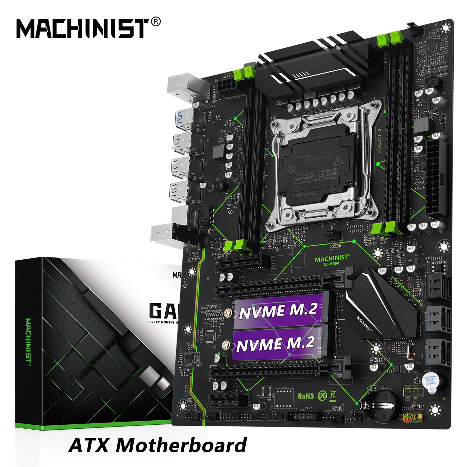 MACHINIST E5 MR9A V1.0 X99 Motherboard Unterstützung LGA 2011-3 Xeon E5 V3 V4 CPU Prozessor DDR4 RAM Speicher ATX NVME M.2 USB3.0 Image
