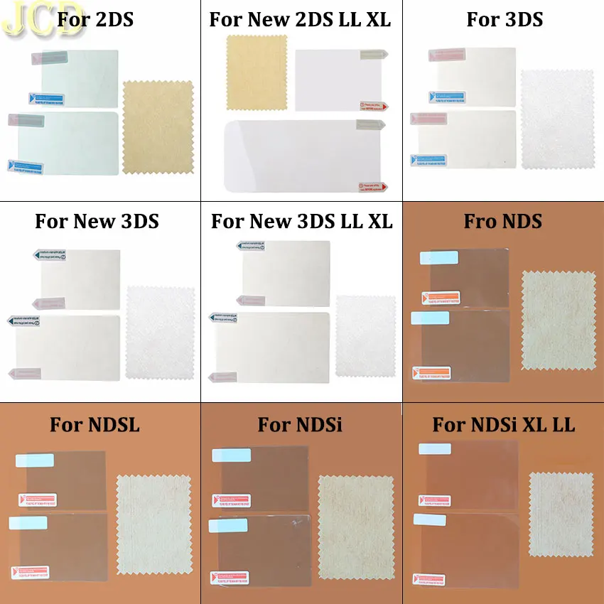 Klare Schutzfolie für NDS DSi NDSi XL LL NDSL DS Lite Ober- und Unterseiten-LCD-Bildschirmschutz für 2DS 3DS XL LL New 3DSLL 3DSXL Image