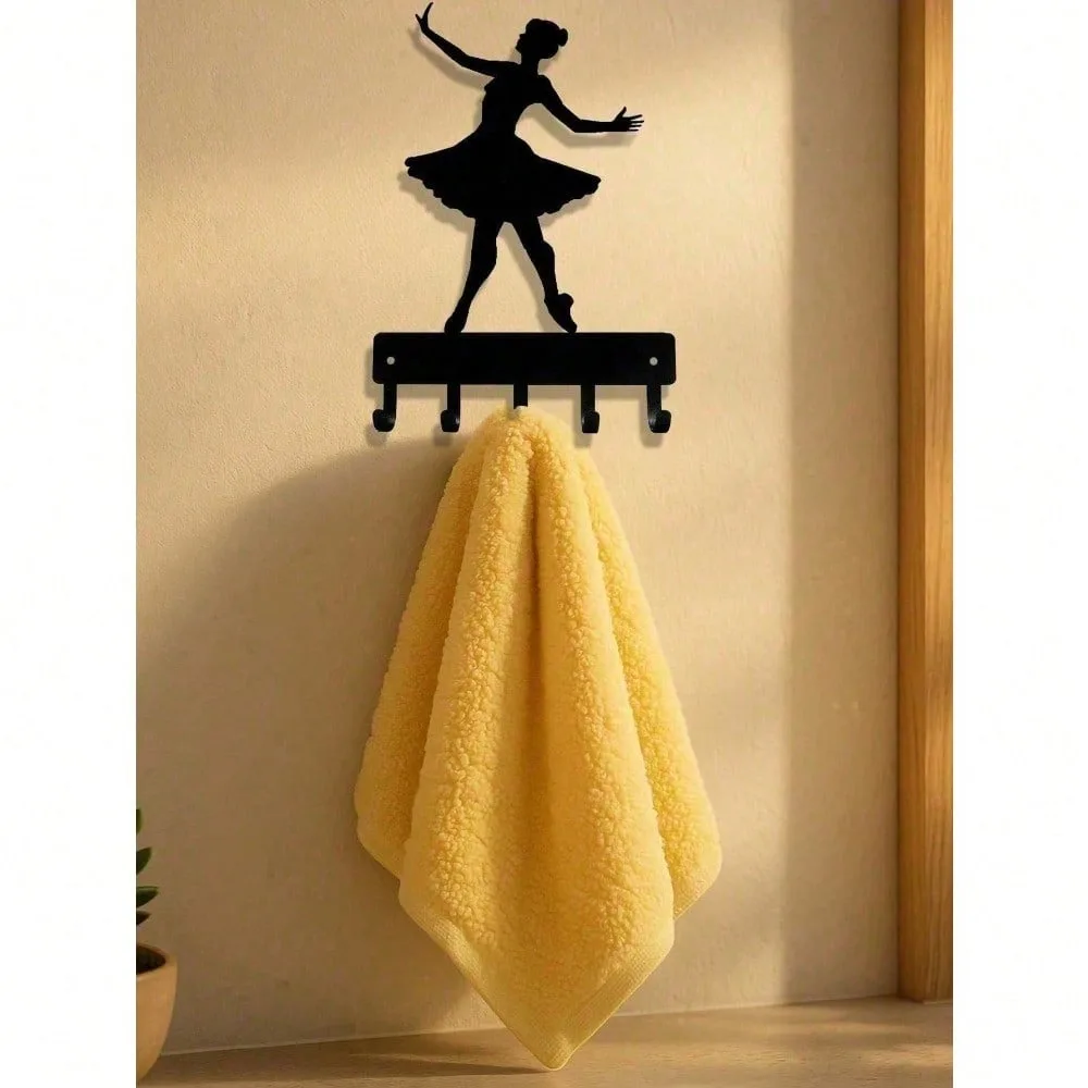 Wandhaken aus Metall mit Ballett-Tänzer-Motiv, robust, modern, als Heimdekoration, Geschenk für Frauen