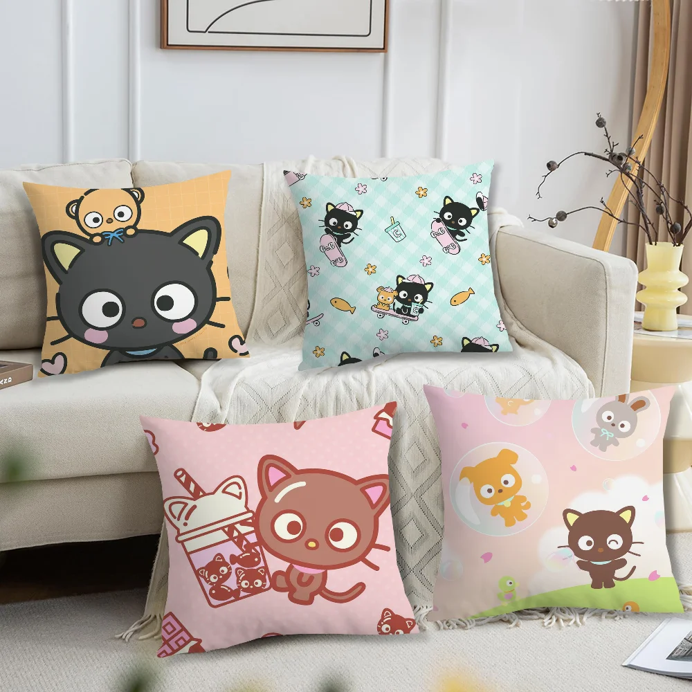 C-Chococat Niedlicher Kissenbezug für Kissen, bedruckt, Sofa-Dekoration, Zuhause, Auto, Zimmer, Café, Büro, nordische Einfachheit Image