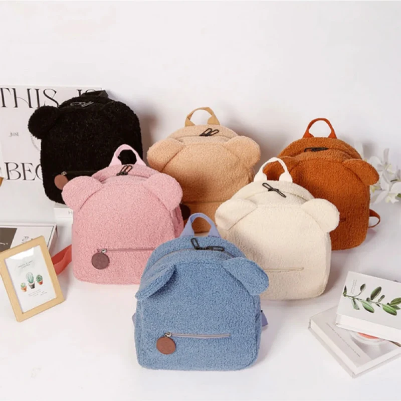 Plüsch Bär Rucksack Frauen Süße Reisetasche Niedlichen Cartoon Rucksack Geschenk Tasche Modische Freizeit Kleine Bär Ohr Rucksack