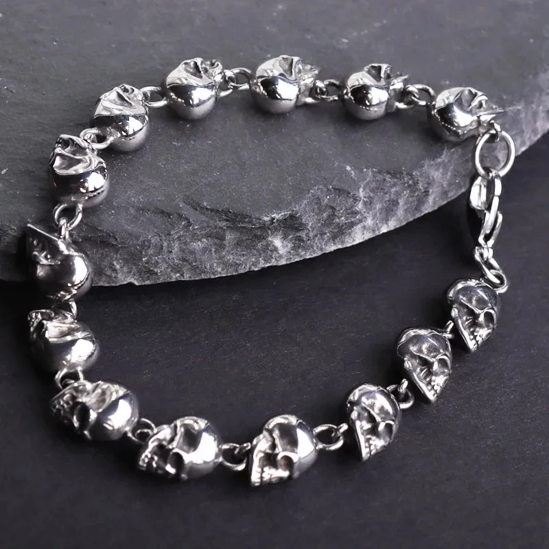 Gothic Voller Schädel Geist Kopf Armband männer Punk Motorrad Reiten Rock Fahrrad Hip Hop Punk Schmuck