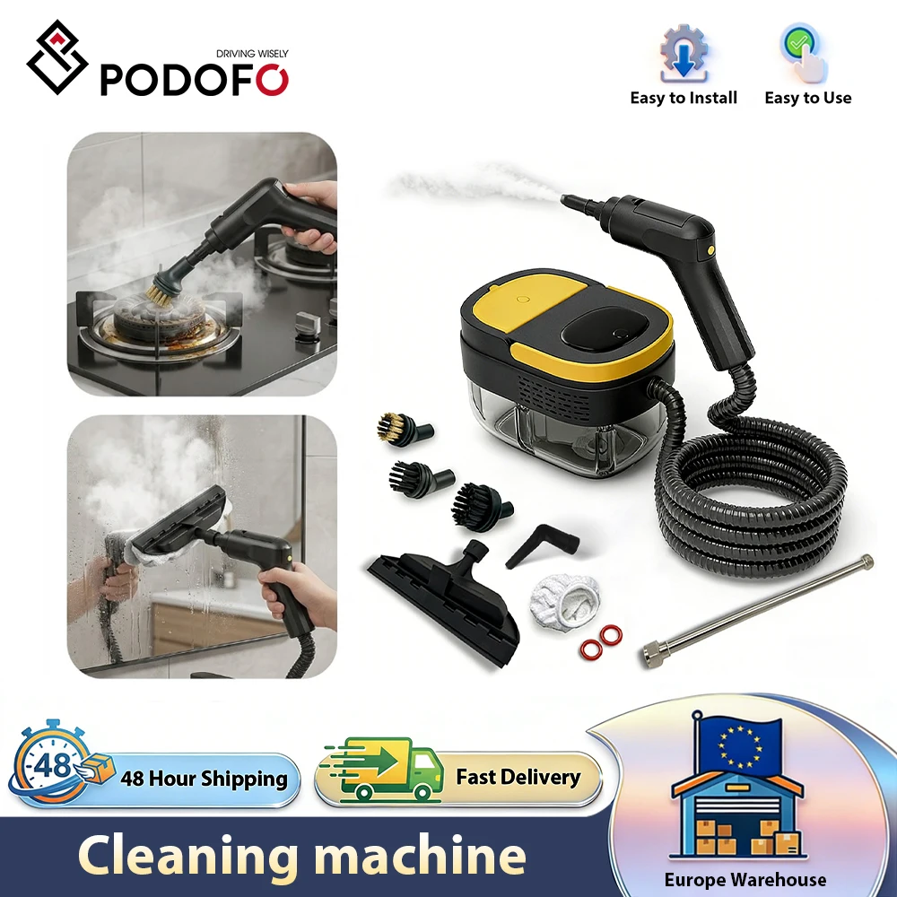 Podofo 2500W Handgehaltener Dampfreiniger mit 1,6L Wassertank Hochdruck-Dampfreiniger für die Reinigung von Küche, Möbeln, Böden Image