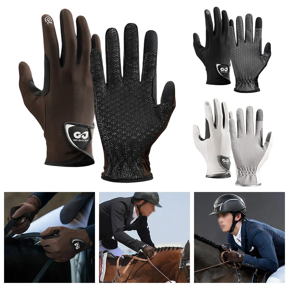 Atmungsaktive Reithandschuhe für Reitsport, Reithandschuhe, leichte, atmungsaktive Baseball-Sporthandschuhe für Männer und Frauen Image