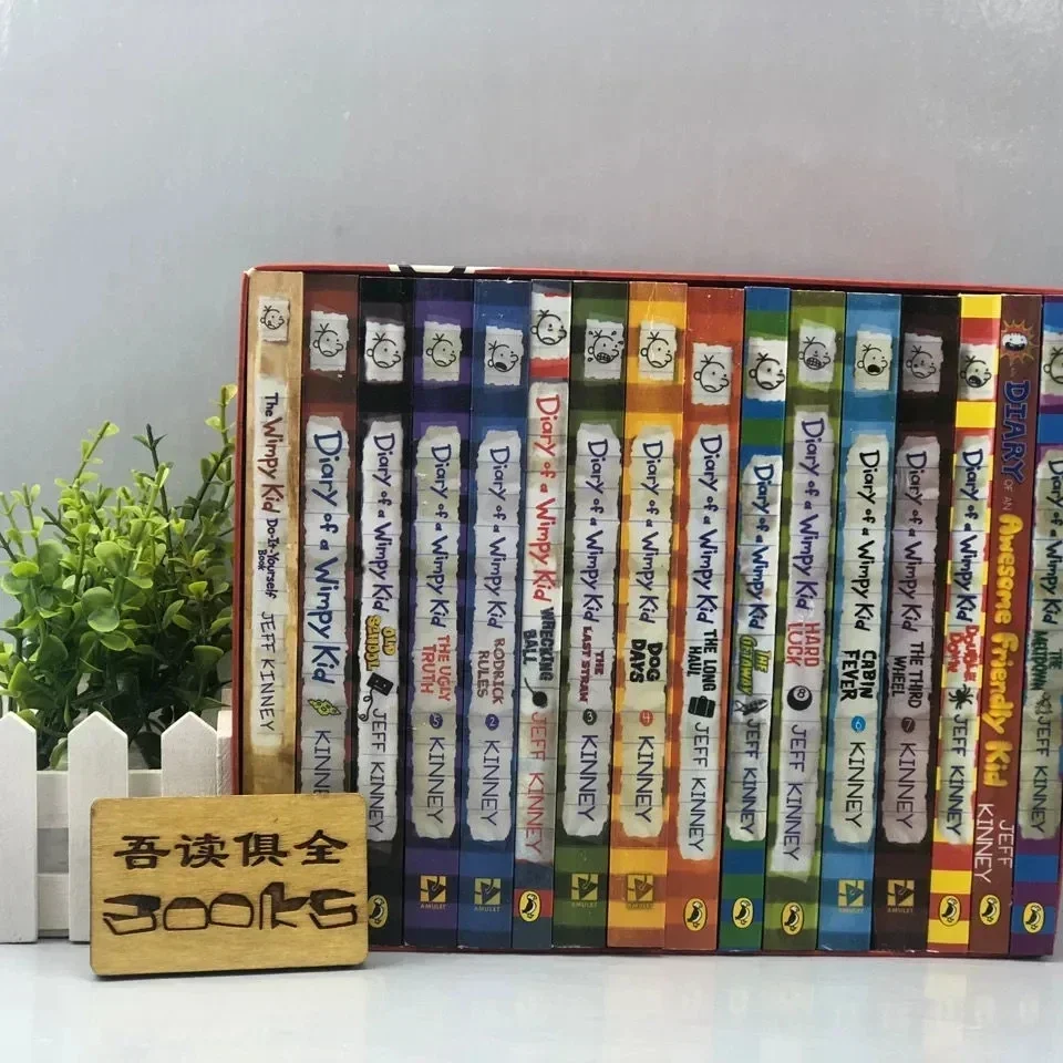 Halber Satz 8 Bücher Tagebuch von Wimpy Kid Englisch Buch Tagebuch von Wimpy Kid Boxed Kinder Fiction Bücher Libros