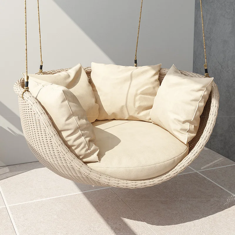 Outdoor Freizeit Schaukel Hängenden Korb Hängen Stuhl Innen Balkon Rattan Sitz Terrasse Rattan Stuhl Einzigen Innen Nordic Schaukel