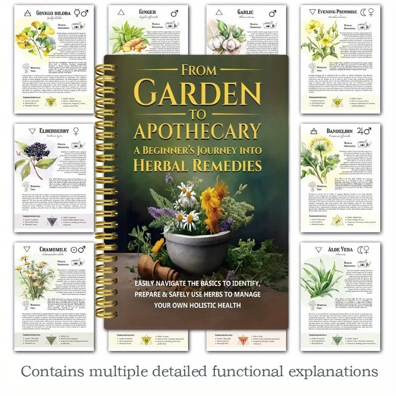 Natürliches und pflanzliches tägliches Wellness-Buch, eine Reise für Anfänger in Kräuterheilmittel von Garten zum Apotheker Image