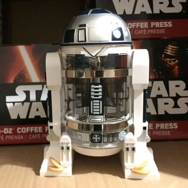 Star Wars R2-d2 960 ml Moka Handkaffeemaschine Cartoon Roboter Büro Zuhause Manuelle thermische Edelstahl Drücken Mini-Kaffeekanne Image