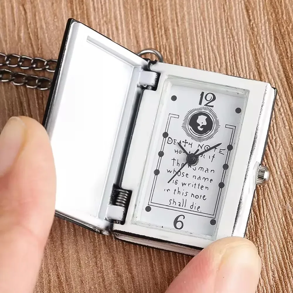 Japanische Anime Antike Halskette mit Uhr-Anhänger Death Note Buch Quarz-Taschenuhr für Männer und Frauen