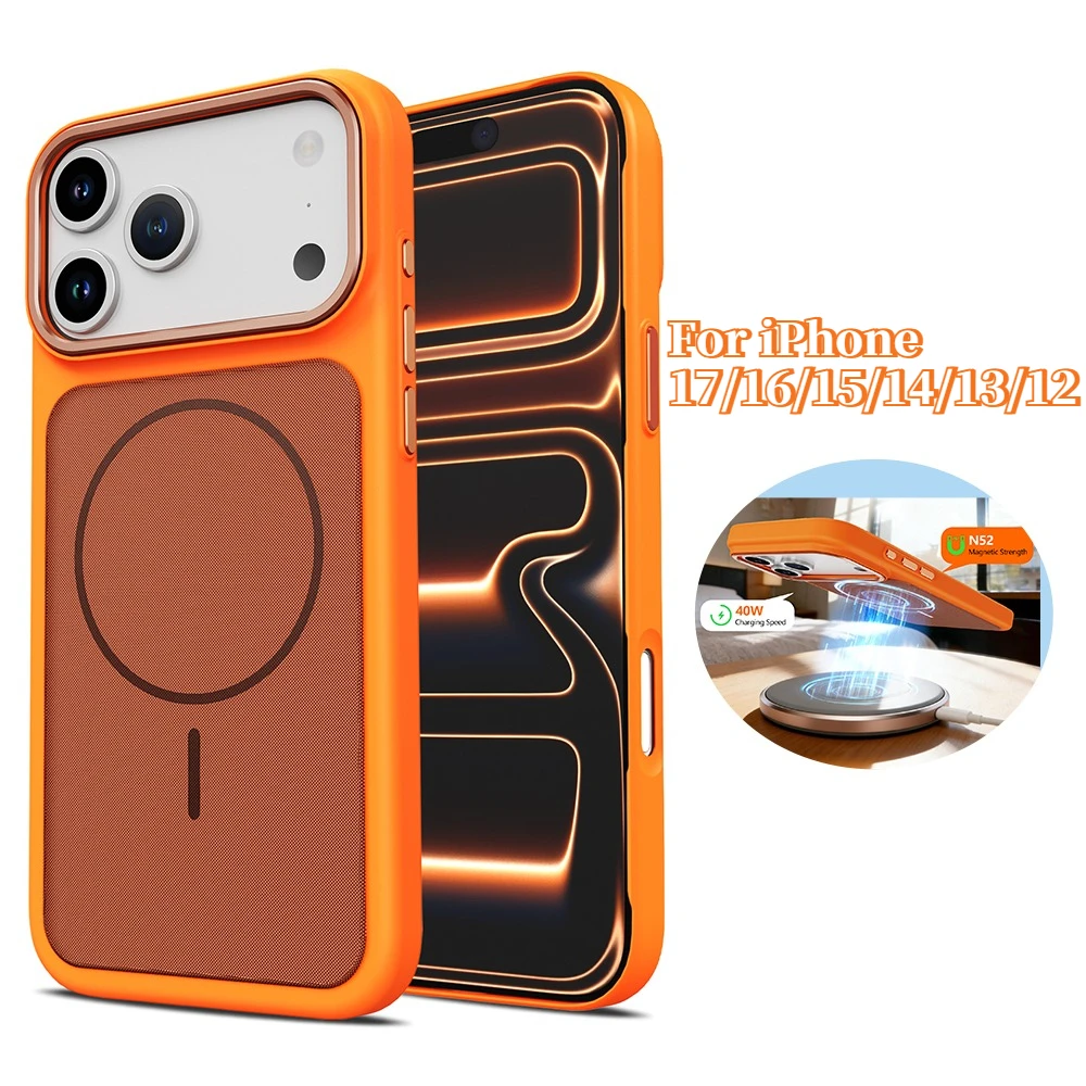 Magnetische Handyhülle für iPhone 17 Air 14 15 16 Plus Pro Max 12 13 Pro Max 16E 17Pro Max Cover für Magsafe Schutzhüllen Funda Image