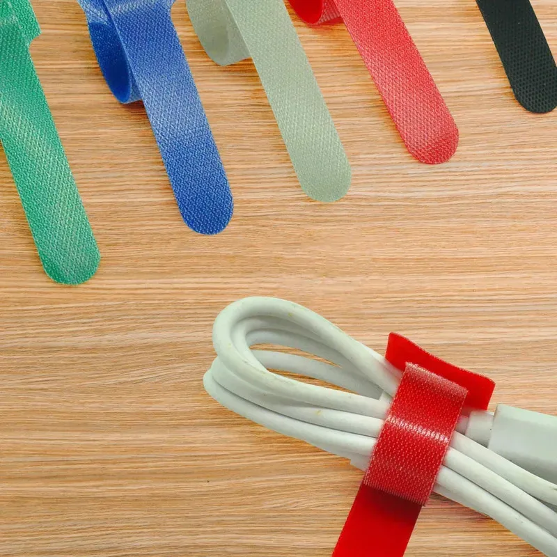 10–40 Stück lösbare Kabelbinder aus farbigem Kunststoff, wiederverwendbare Kabelbinder, Nylon-Schlaufenbinder, Reißverschlussbinder, T-förmige Kabelbinder Image