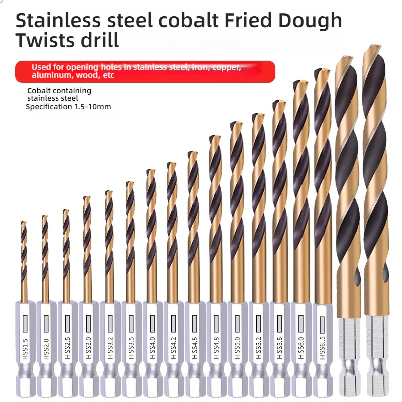 6-teiliges Sechskant-Spiralbohrer-Set Holz Metall Edelstahl Lochschneider Kernbohrwerkzeug Kobalt-Bohrer 3 4 5 6 8 10mm Image