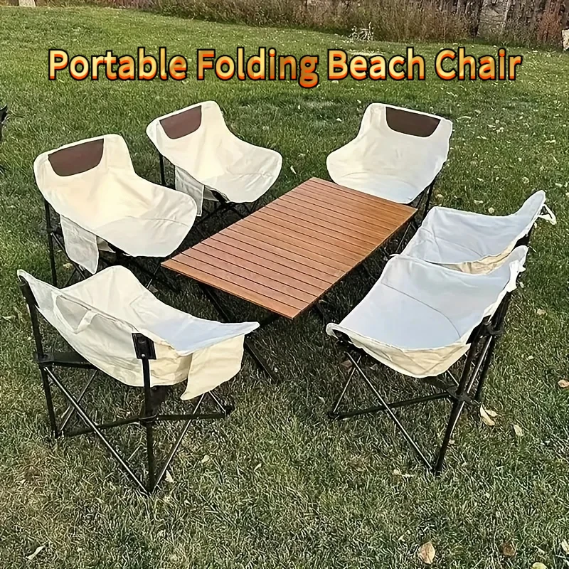 Tragbarer Klappbarer Strandstuhl, Outdoor-Camping-Angelstuhl mit Rucksack Image