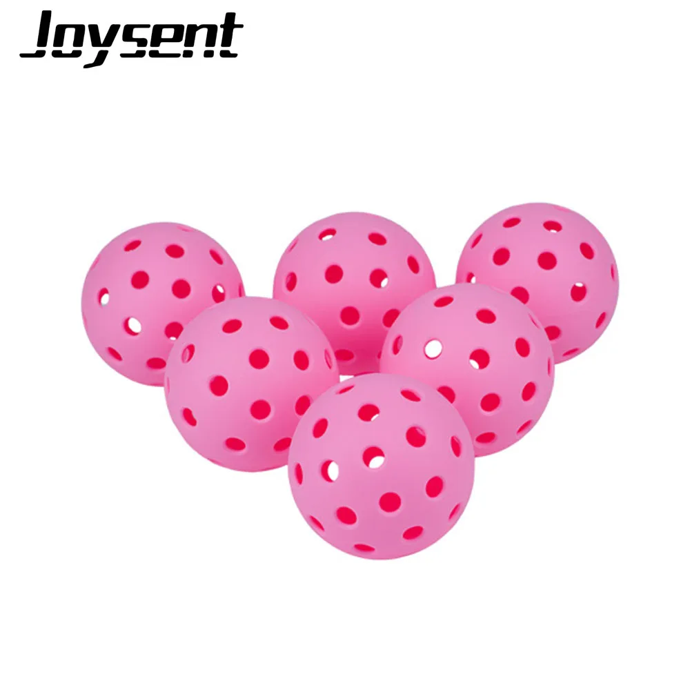 Joysent Langlebige Outdoor Pickleball-Bälle 40 Löcher 74mm Trainings-Paddle-Ball TPE-Kunststoff Wettkampf-Übungsball Rosa Image