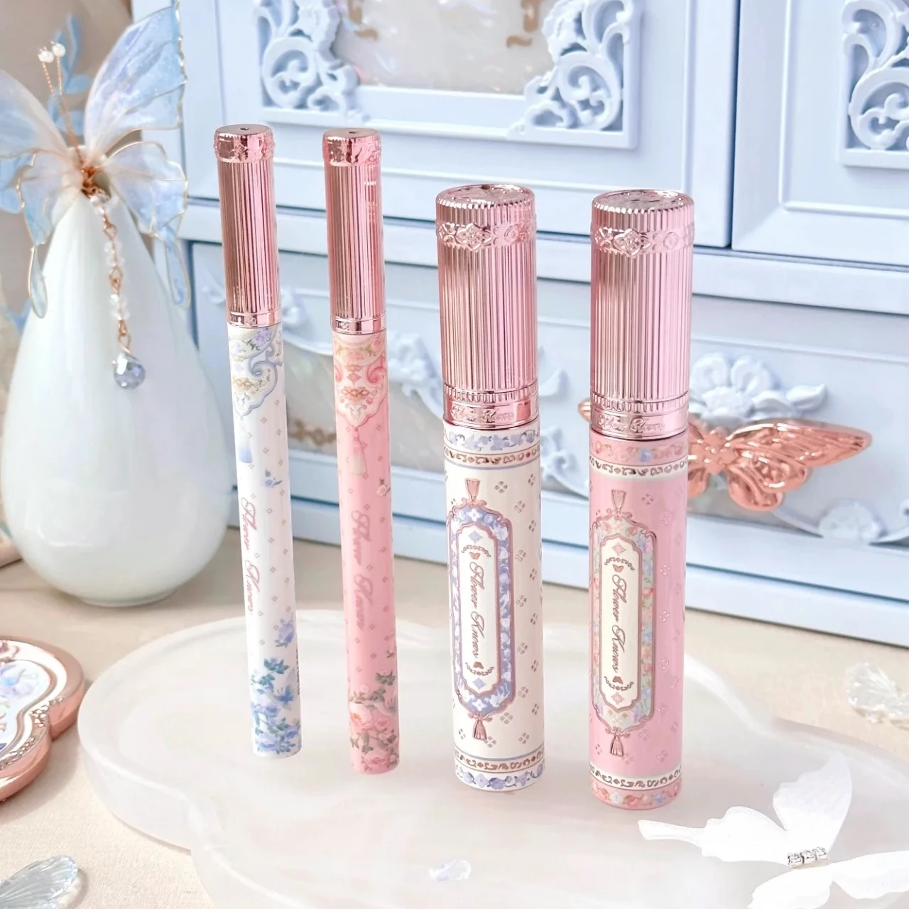 Flower Knows Mascara und Eyeliner-Stift, Butterfly Cloud Collar Collection, schweißbeständiger, wischfester, wasserfester Eyeliner Image