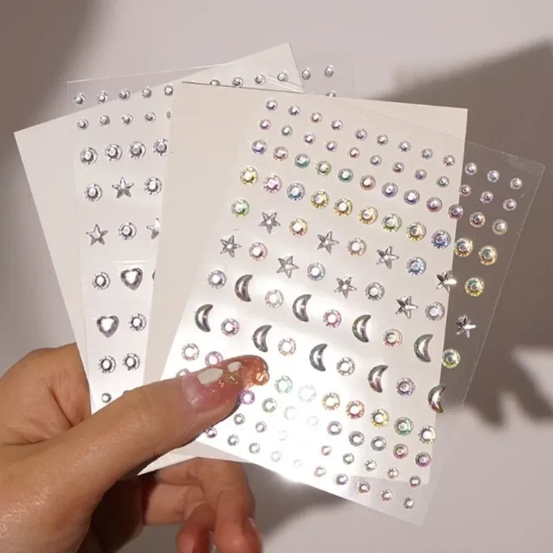 Festival Make-up Diamant Dekorationen Körper Gesicht DIY Kristall Edelsteine selbstklebende Strass Tattoo Aufkleber Acryl Lidschatten Aufkleber Image