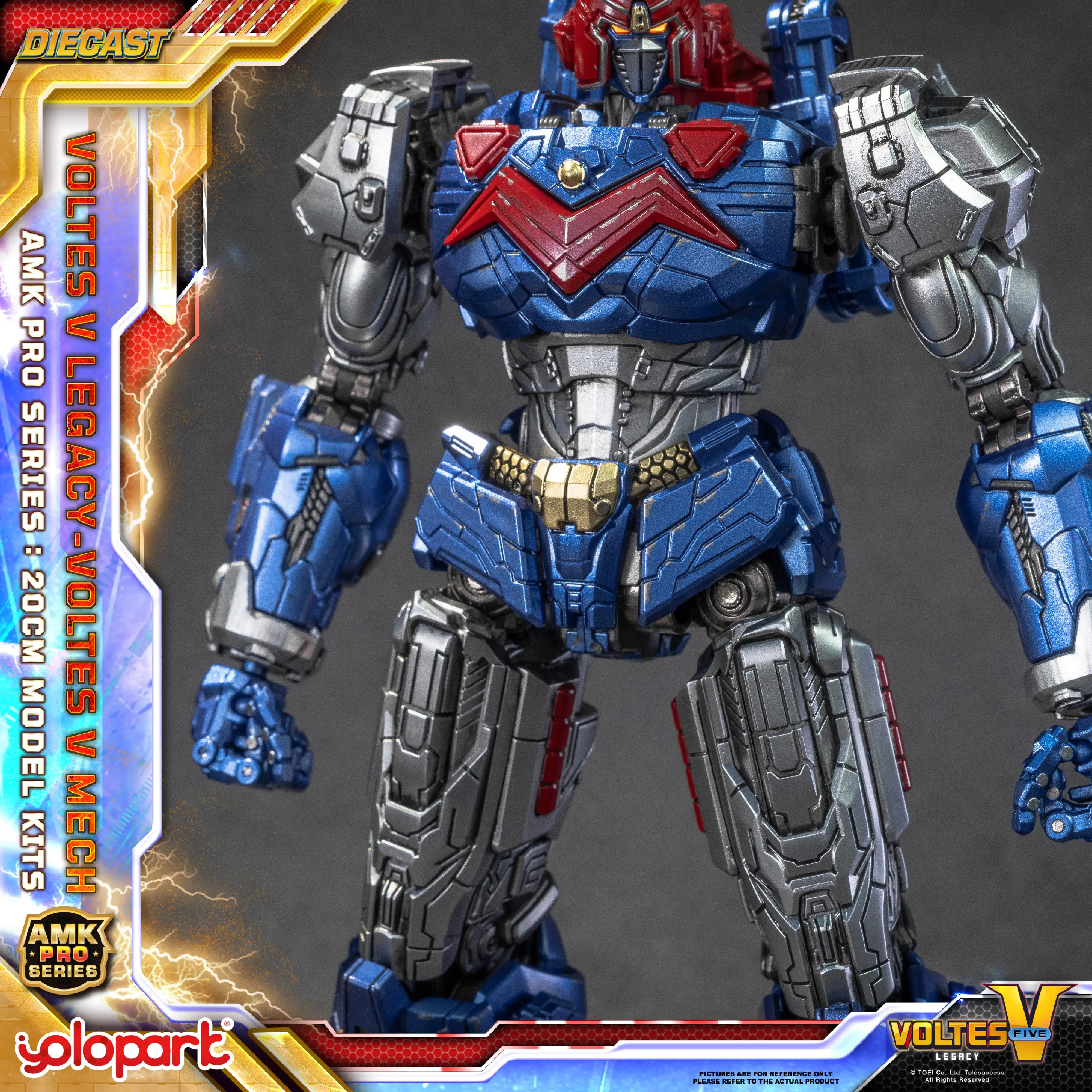 YOLOPARK Serie AMK PRO Voltes V: Legacy Kit Modello Mech Voltes V da 20 cm - Kit Modellino Action Figure Giocattolo