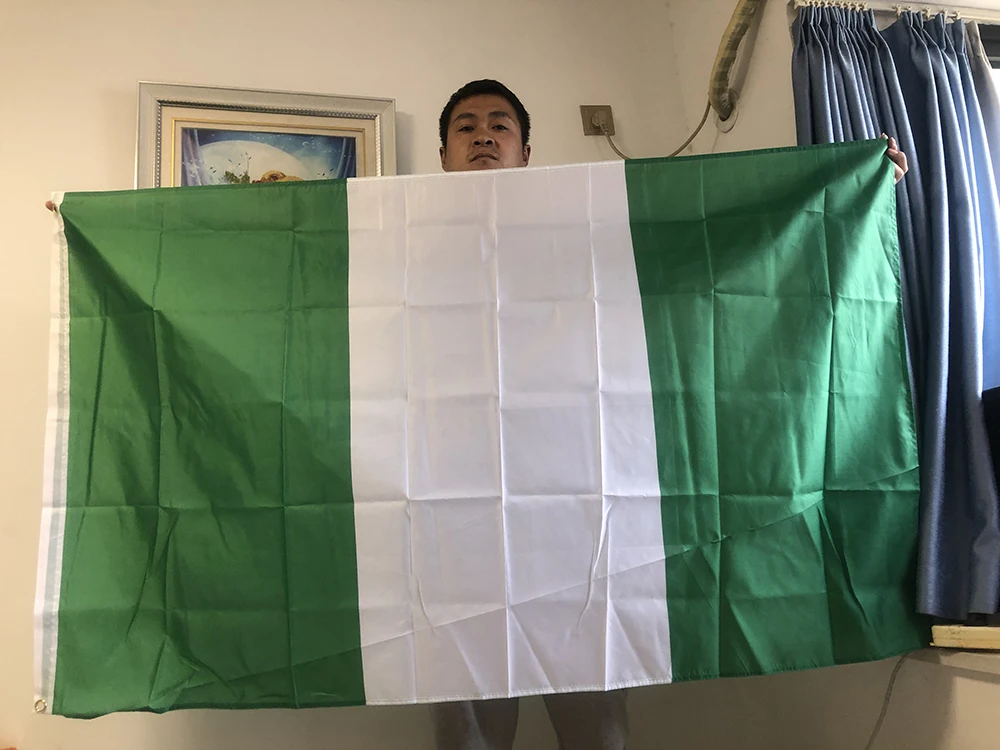 SKY FLAG Kostenloser Versand Nigeria Nationalflagge 90x150cm grün weiß NGA NG Nigeria Flagge für Indoor Outdoor Home Dekoration Image