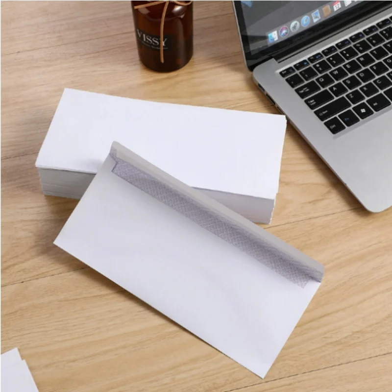 10-100 Stück weiße Umschläge ohne Fenster 10 # Sicherer Geschäftsumschlag für A4-Papier, Rechnungen und Quittungen, selbstklebender Umschlag Image