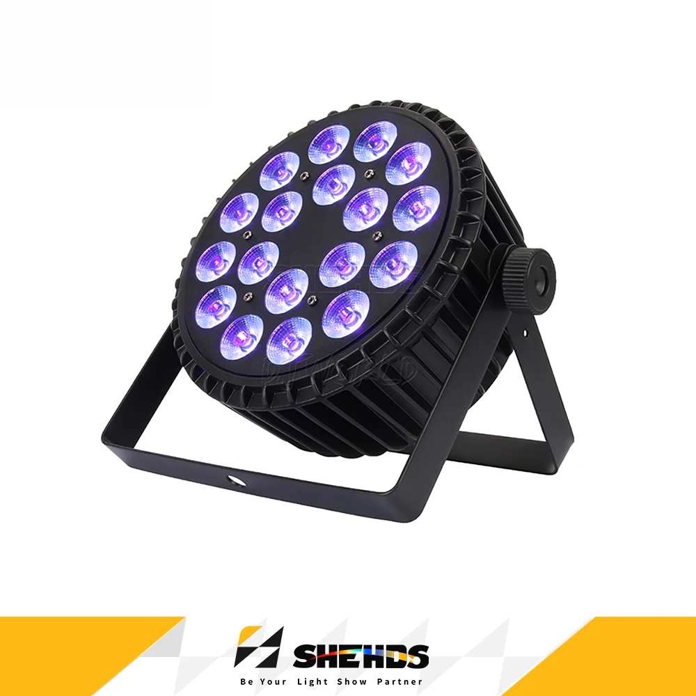 18x18w RGBWA UV Wash Effect Par Flache Aluminium 6in1 LED Bühne Lichter Für DJ Disco Club Hochzeit party DMX512 SHEHDS Image