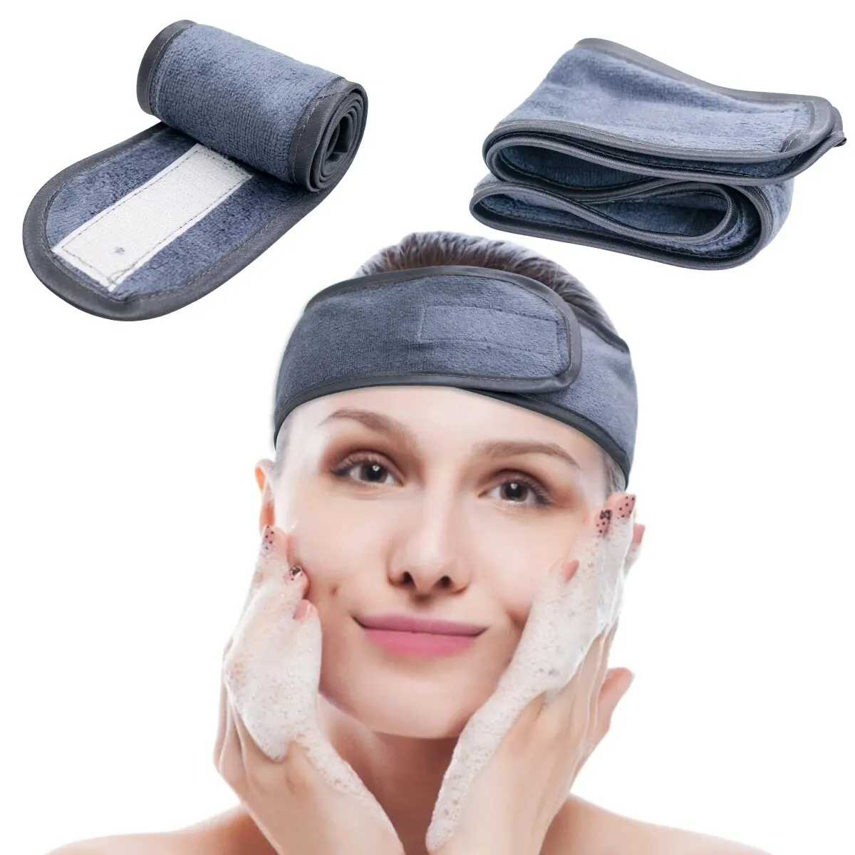 1pC Kosmetische Wrap Gesicht Waschen Einstellbare Yoga Frauen Gesichts Frottee Bad Haarband Make-Up Stirnbänder SPA Salon Zubehör Image