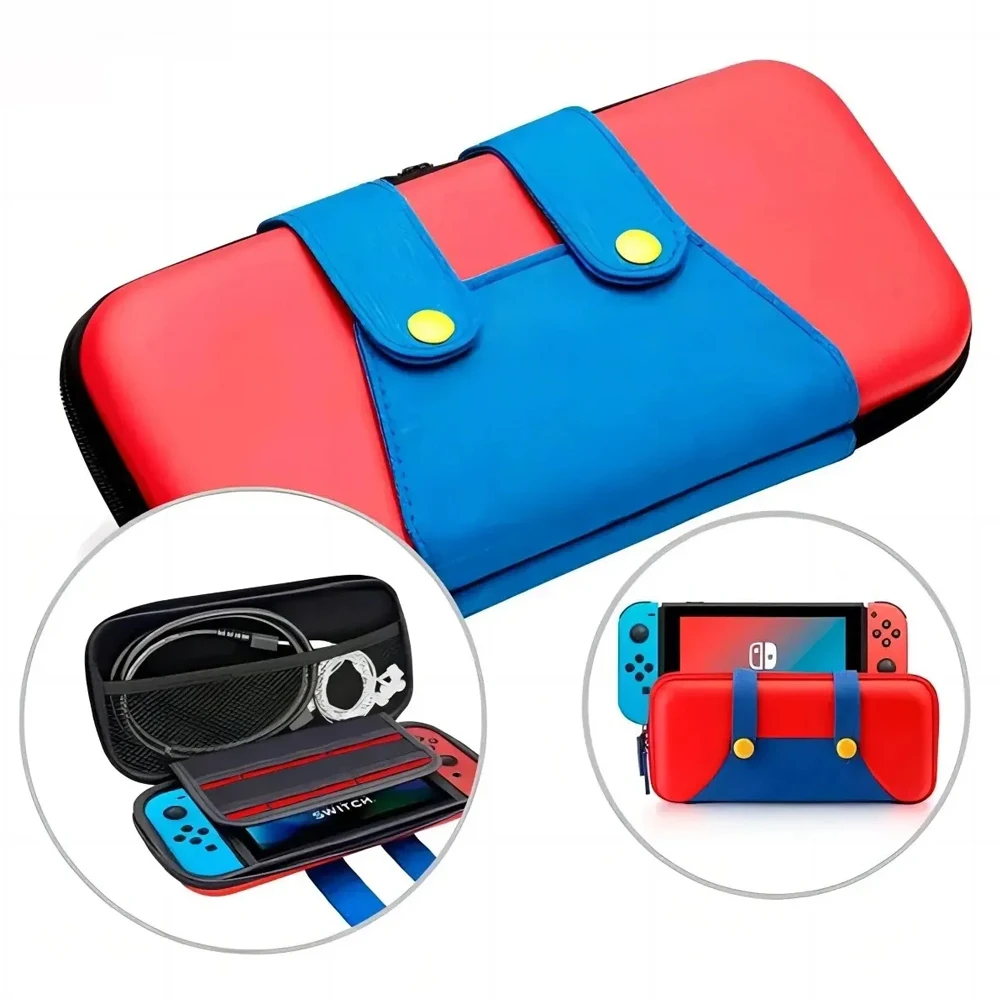 Schalter Reisetasche kompatibel mit Nintendo Switch/oled niedlichen tragbaren Schalter Trage tasche 10 Spiel halter für Mario Cover Image