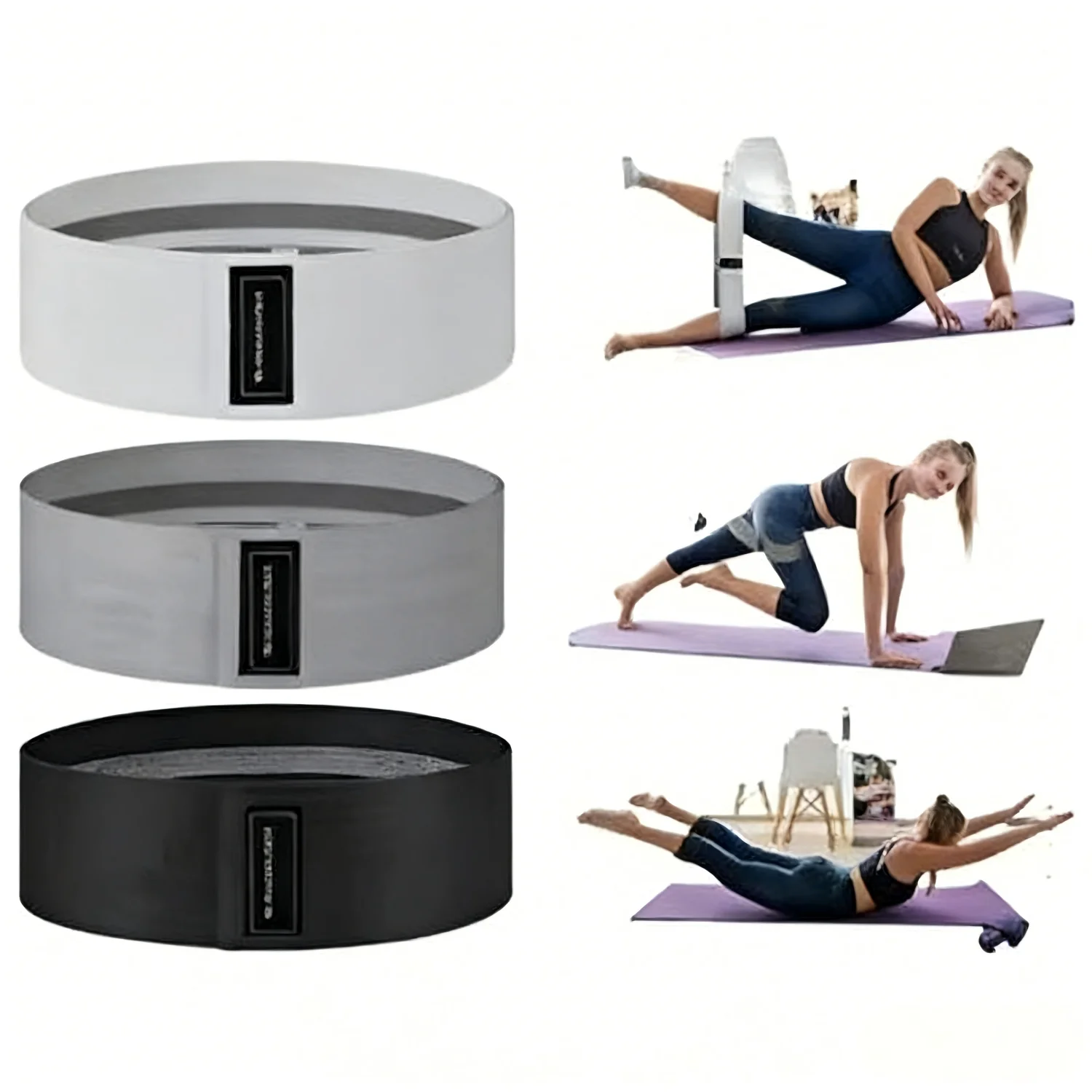 Basic Fabric Resistance Bands, Hip Booty Glute Thigh Workout Loops for Squats, Stretching, Yoga & Gym Fitness