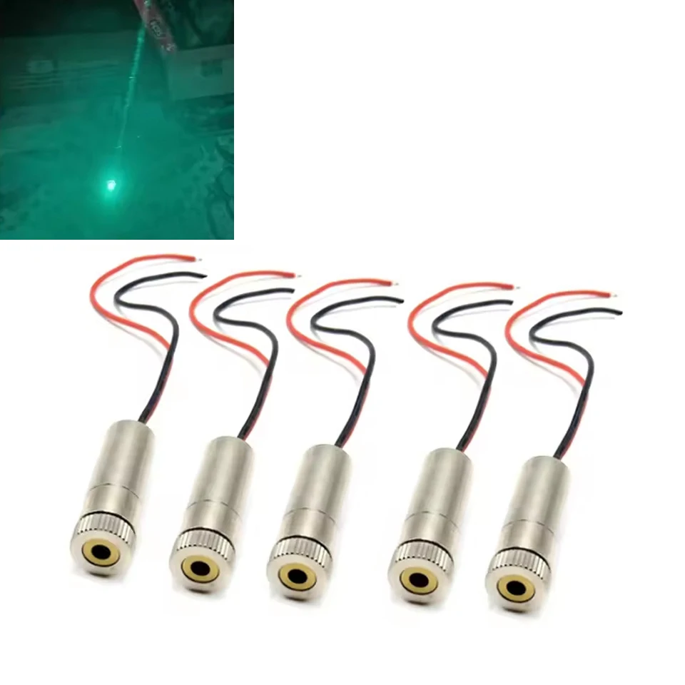 5 Stück 505 nm 30 mW grün fokussierbares Punktlaserdiodenmodul für Lichteffekte 3,7 V-5 V