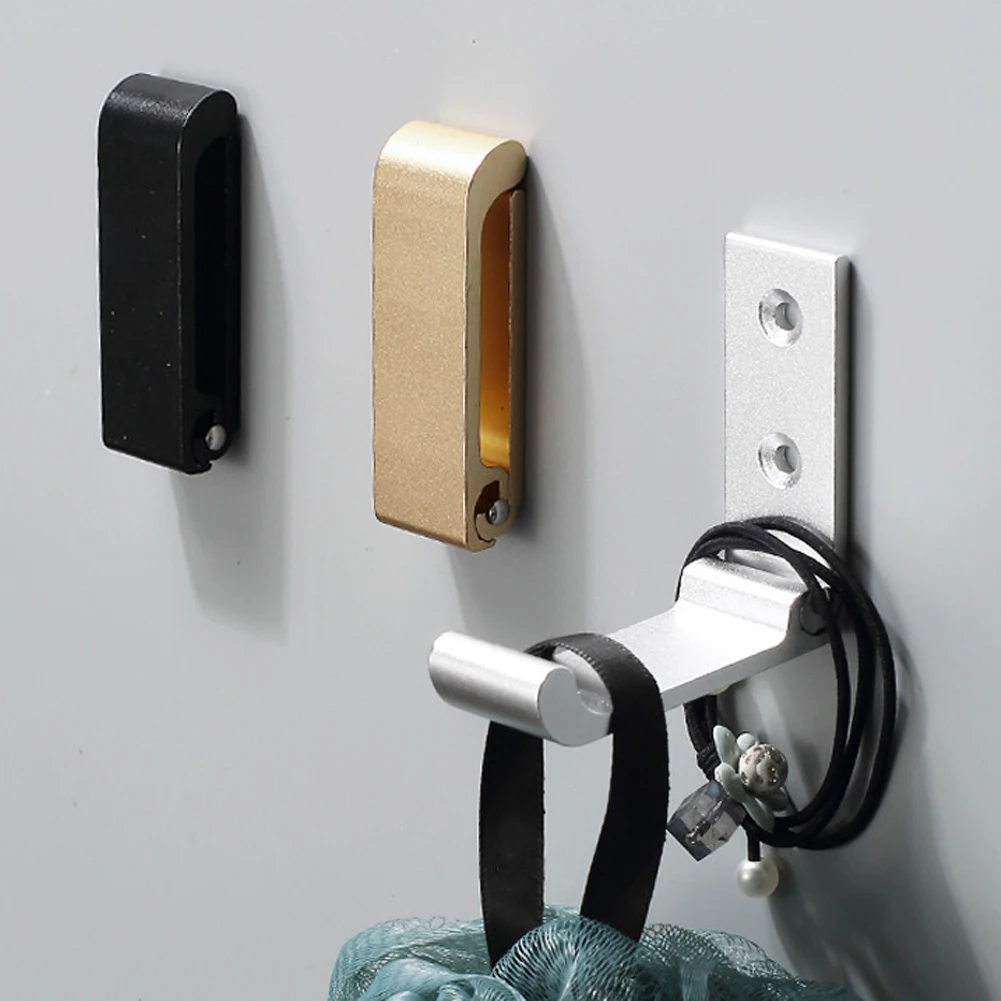 Klappbarer Wandhaken, versteckter Taschenaufhänger, Handtuch-Kleiderhaken, Edelstahl-Haken für Zuhause, Küche, Badezimmer, mattschwarzer Handtuchhalter