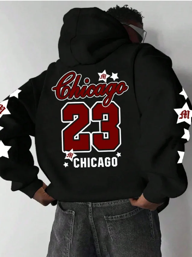 Herbst und Winter Herren Sweatshirt Herren Chicago 23. Grafik Kapuzenpullover Hombre Y2k Unisex Pullover Hip Hop Damen Hoodie Tops
