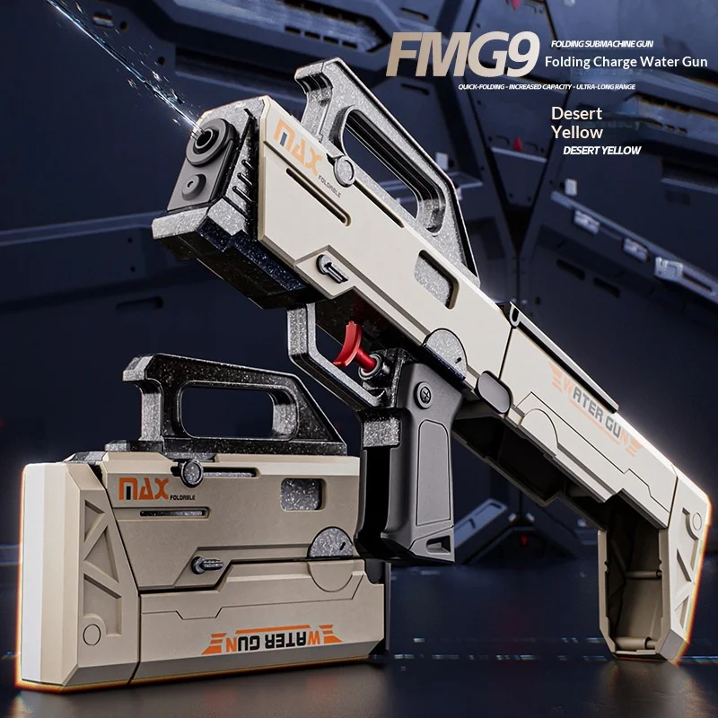 2026 Neuer MAX FMG9 Faltbarer Wasserblaster für Kinder, Hochkapazitäts-Manueller Schnellfeuer-Wasserpistole, Strand- und Outdoor-Spielzeug für den Pool Image