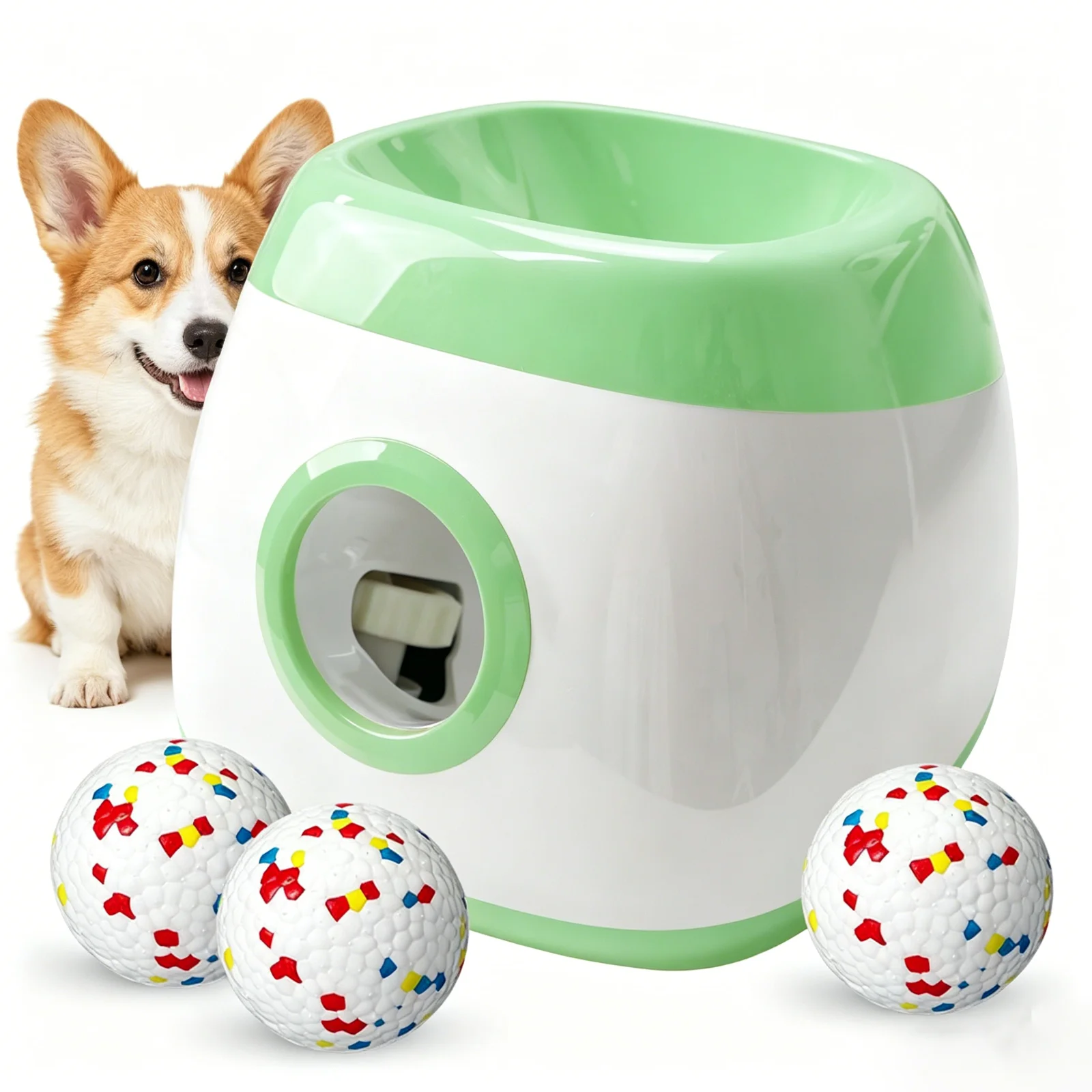 Lanciatore Automatico di Palline da Tennis per Cani, Macchina Interattiva per Lanciare Palline, Giocattolo per Inseguimento Cani, Catapulta Ricaricabile per Addestramento Animali Domestici con 3
