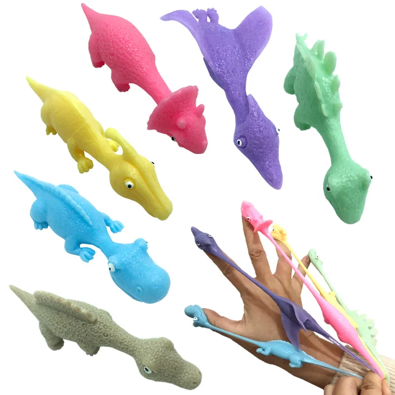 Neuheit Kreative Schleuder Dinosaurier Spielzeug Spaß Tricky Schleuder Ziel Dinosaurier Dekompression TPR Spielzeug Image