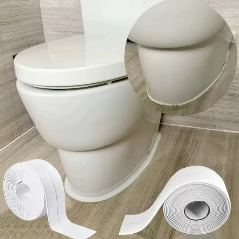 Dichtungsband für Badezimmer, Dusche, Waschbecken, Badewanne, PVC, selbstklebende Dichtungsstreifen, wasserdichte Wandaufkleber für Badezimmer, Küche Image