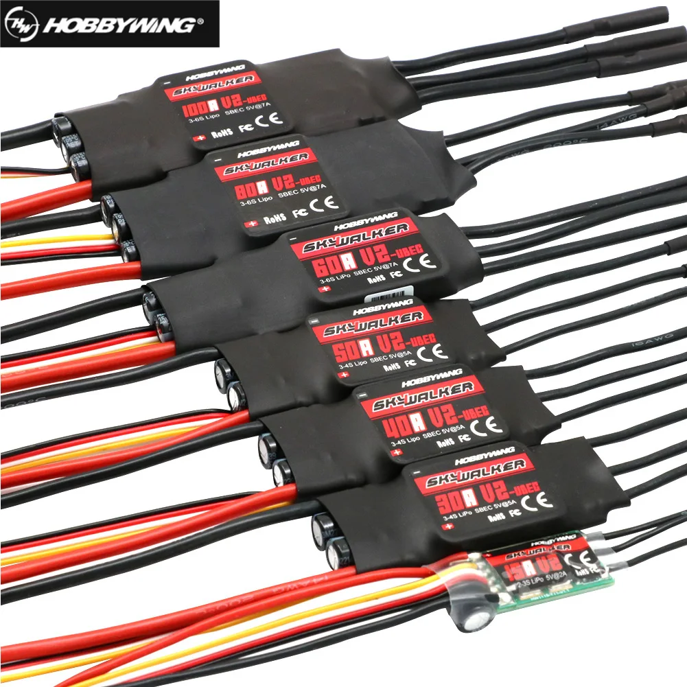 Hobbywing Skywalker 40A 50A 60A 80A 15A 20A 30A 100A 120A V2 130A160A ESC Geschwindigkeit Controller Mit UBEC Für RC Flugzeuge Hubschrauber Image