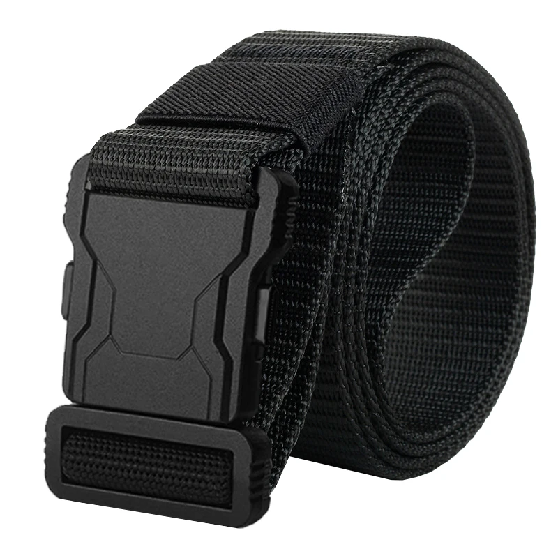 Echter taktischer Gürtel, Schnellverschluss, Outdoor-Militärgürtel, weiches echtes Nylon, Sportzubehör, schwarzer Gürtel für Männer und Frauen Image