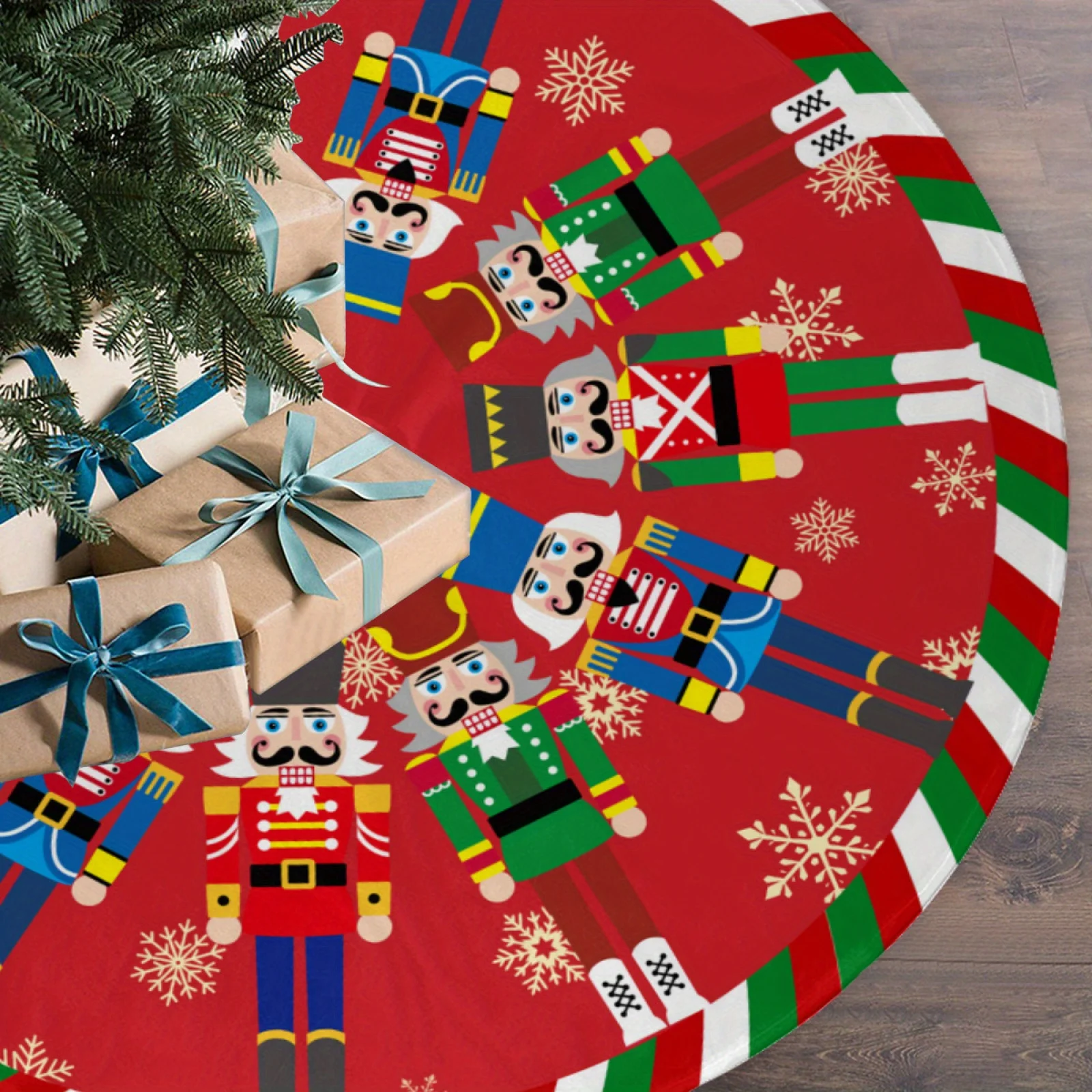 VIKAMA Weihnachtsbaumrock für den Innen- und Außenbereich, Weihnachtsbaum-Rockpolster eignen sich für die Dekoration mit festlicher Party-Atmosphäre Image