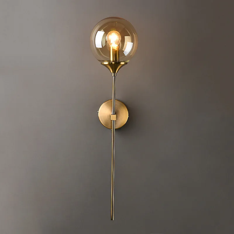 Moderne Glaskugel Wandleuchte Wandleuchte Leuchte Goldene Nachttischlampe Leuchte Wandleuchte Wohnzimmer Dekor Flurbeleuchtung Leuchte