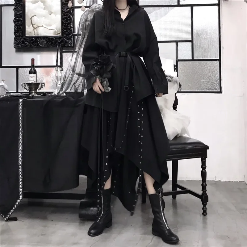 Damen Steampunk Gothic Vintage viktoria nischen Zigeuner Hippie Party Rock Harajuku schwarz Y2k Cosplay Punk Rock