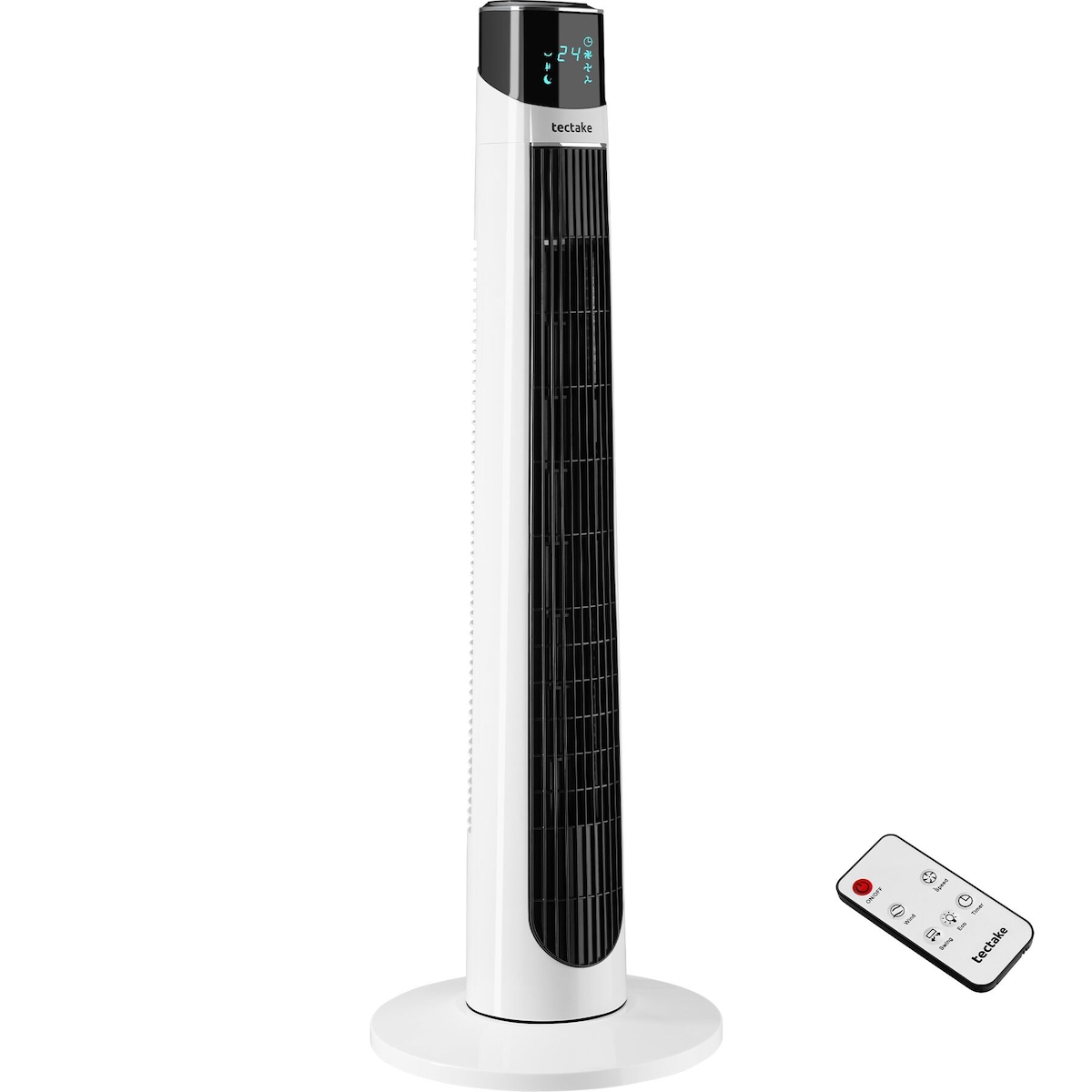 TecTake GmbH tectake Turmventilator Arktis mit 3 Modi 3 Geschwindigkeiten Schwenkfunktion Weiß 32x93 cm leise modern Image