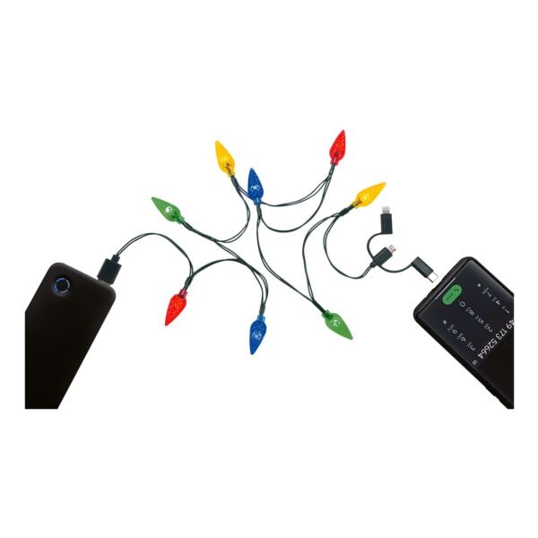 goobay 3-in-1 USB-Ladekabel »Lichterkette« schwarz