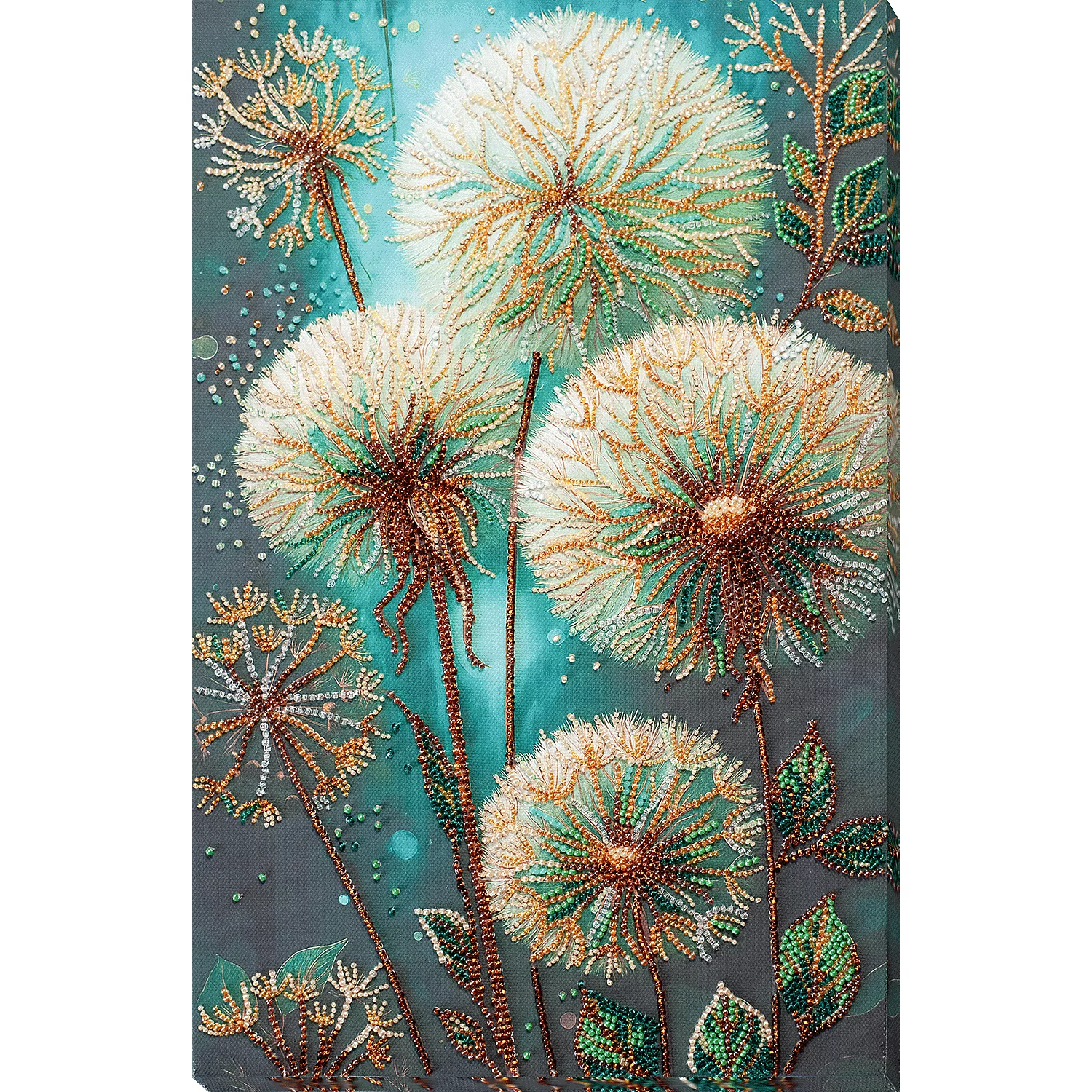 Perlen-Stickbild Pusteblumen, 21 x 34 cm