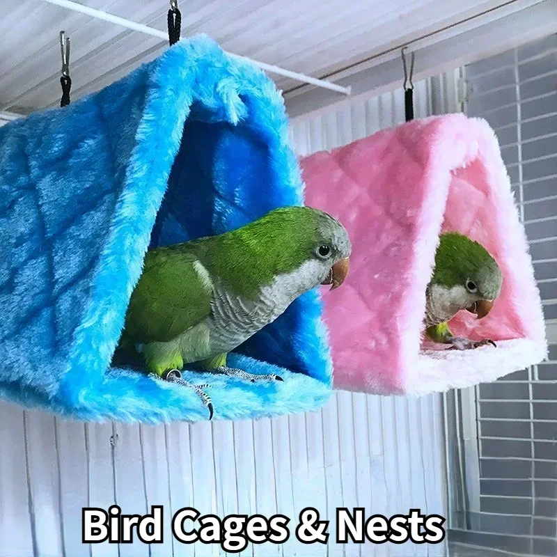 Haustier-Vogel-Papageienkäfige, warme Hängematte, Hütte, Zelt, modisches Bett, hängende Höhle zum Schlafen und Schlüpfen, Käfigdekoration Image