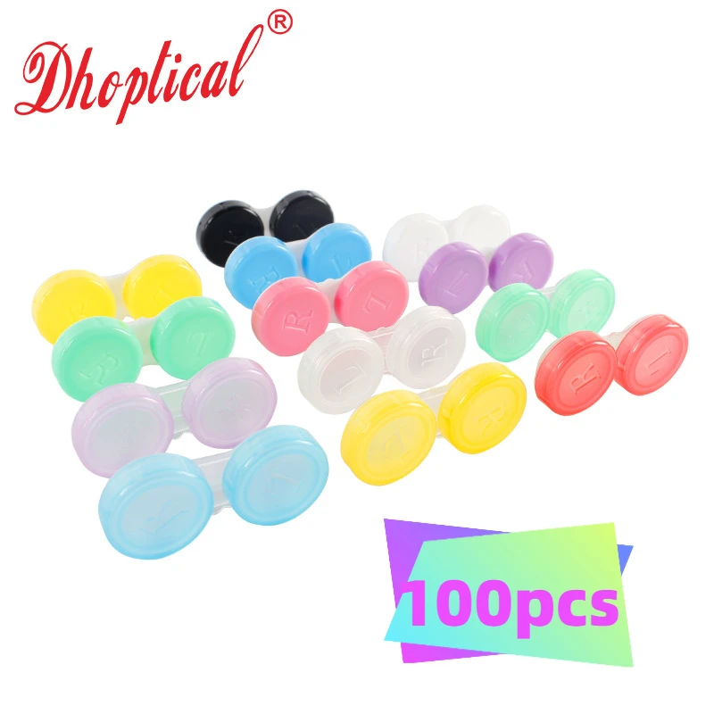 100 Stück unsichtbare Farbe Kontaktlinsen Fall mehrfarbige Süßigkeiten Paar Box Brille Internet Promi Lagerung Lagerung grenz überschreitend Image