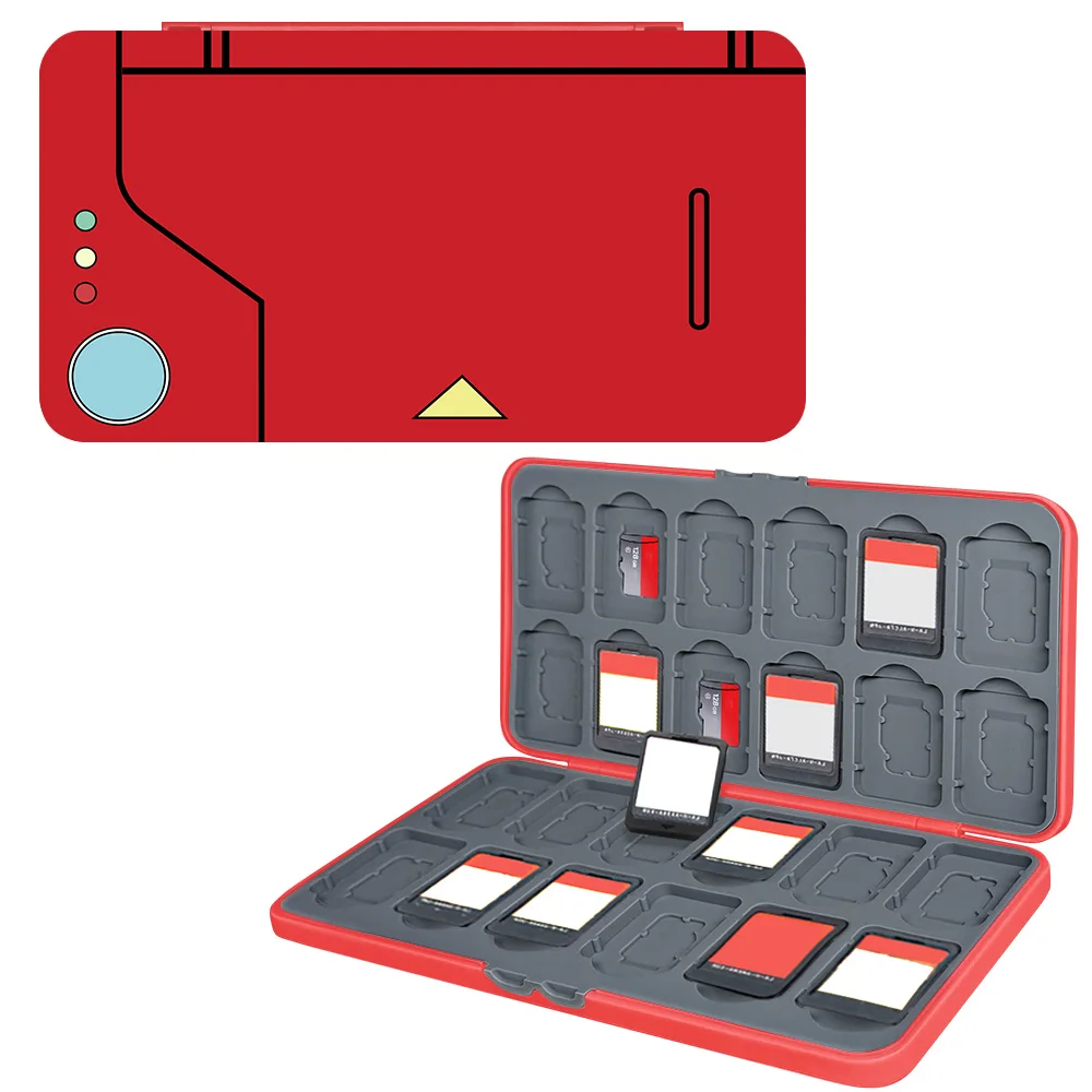 Aufbewahrungsbox für Spielkartenhalter, 24 Spielsteckplätze und 24 Micro-SD-Kartensteckplätze, geeignet für Schalter, Lite/OLED/ns Image