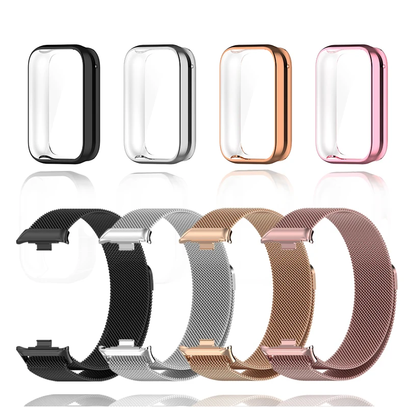 Metallarmband für Xiaomi Mi Band 8 Pro/9 Pro Armband mit TPU-Hülle, weichem Displayschutz und magnetischem Milanaise-Ersatzarmband Image