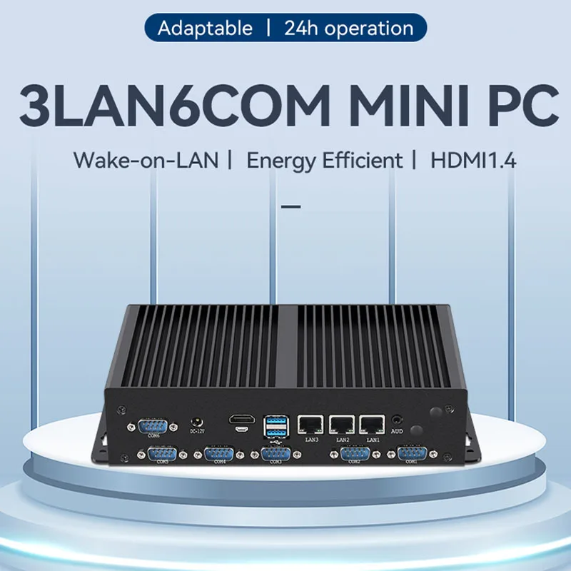 Intel Corei7-1165G7 Industrieller Mini-PC, unterstützt Linux Pfsense WiFi 4G/5G LTE-Computer mit 2xUSB3.0 4xUSB2.0 1xHDMI1.4 6xRS232
