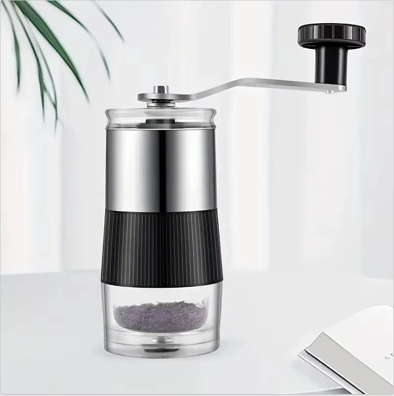 Mini Manuelle Kaffeemühle Praktische Edelstahl Keramik Kern Kaffeemühle Visuelle Kaffeemaschine Hand Kaffeemühle Image