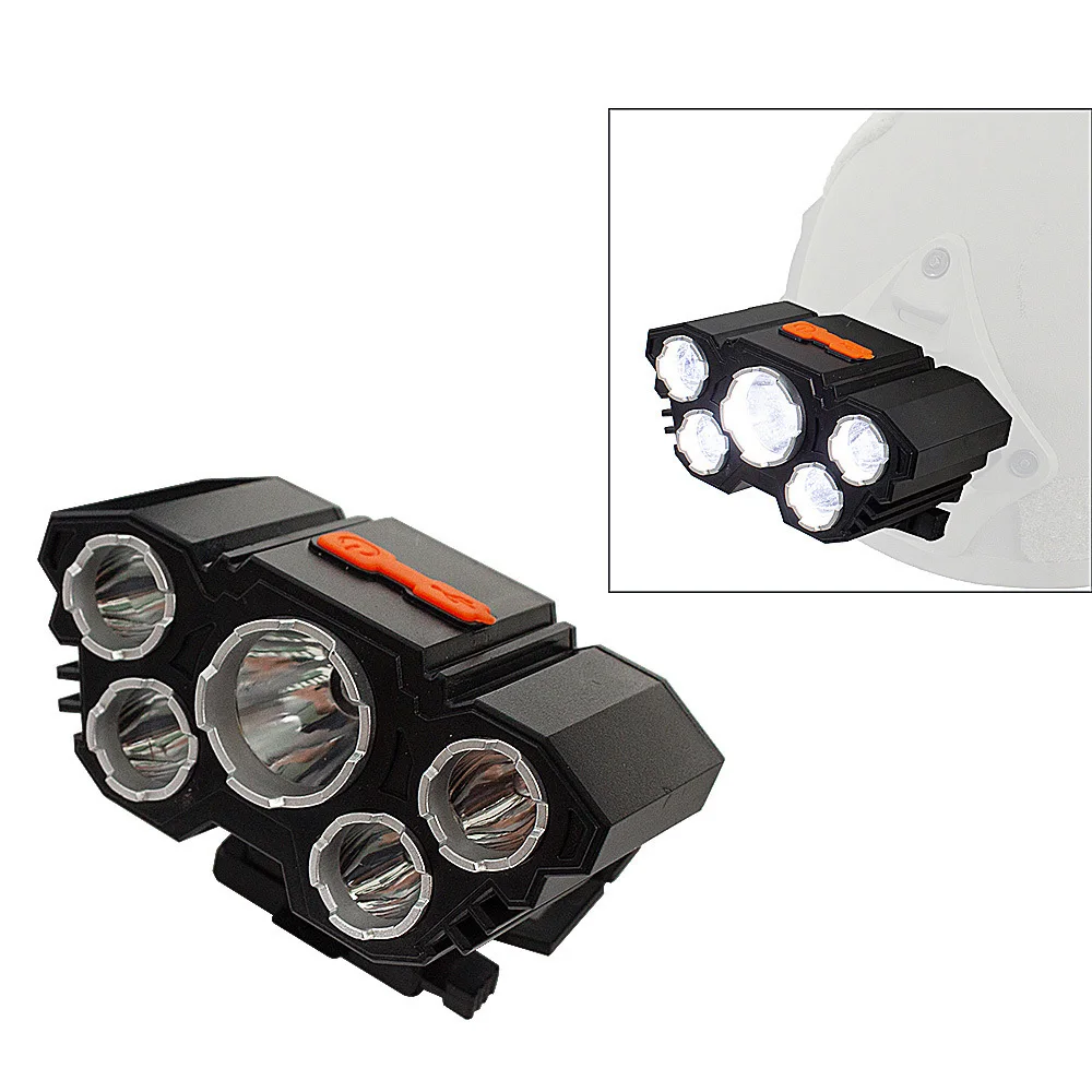 Taktische Helm-LED-Taschenlampe mit Halterung, Hochleistungs-Stirnlampe für FAST & Mich Helme, Outdoor-Fahrrad- und Angelbeleuchtung QG363S Image